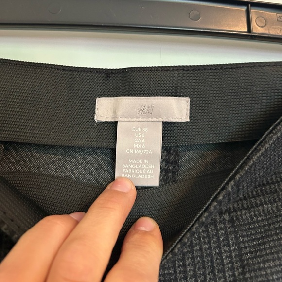 H&m Gray Plaid Leggings/dress pants skinny stretchy high waisted - Picture 7 of 7